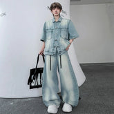 Men's Acid Wash Denim Set